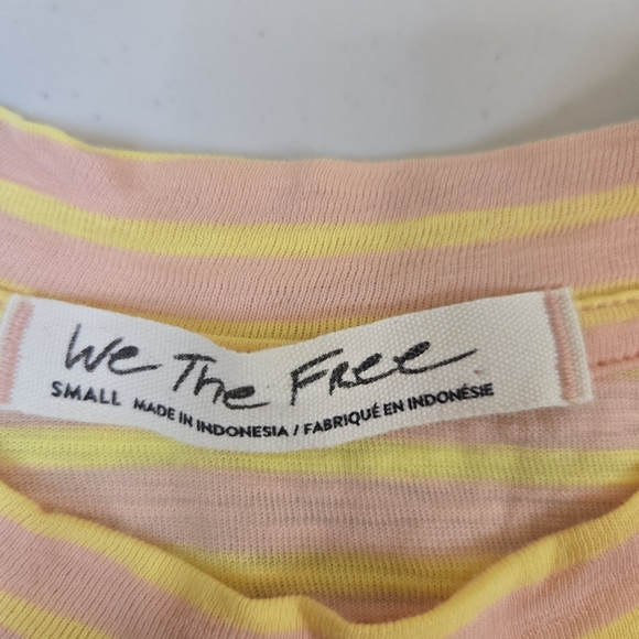 NWoT We The Free Striped Tee Pink Small - Picture 2 of 8